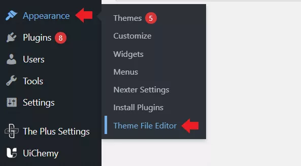 Theme file editor how to change footer copyright text in wordpress [3 easy methods] from the plus addons for elementor