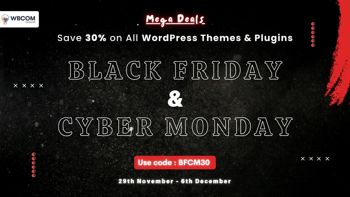 Black friday sale wbcom 720 1 1 best wordpress black friday deals in 2024 from the plus addons for elementor