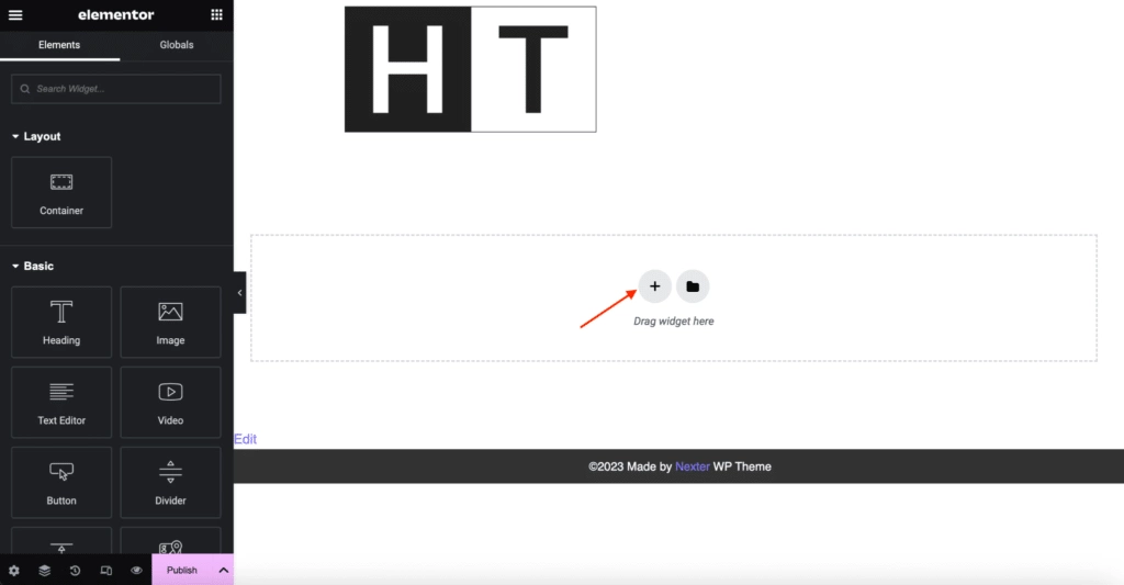 Add new column how to use elementor in wordpress in 2025 [beginners guide] from the plus addons for elementor
