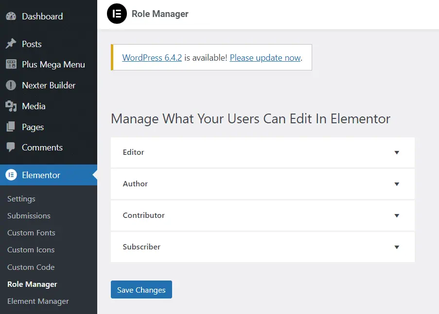 D. Role manager how to use elementor in wordpress in 2025 [beginners guide] from the plus addons for elementor