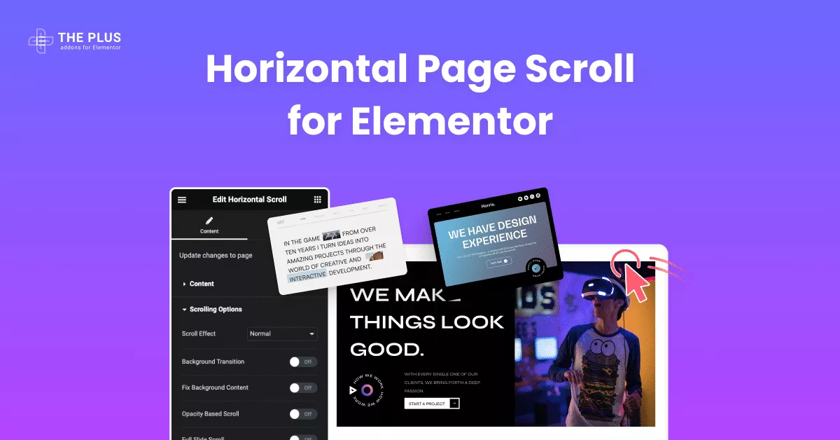 Featureimagehorizontalscroll horizontal scroll from the plus addons for elementor