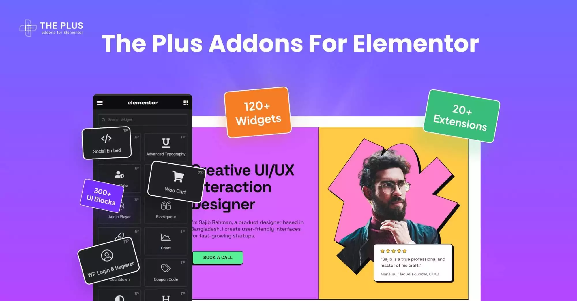 Tpae home best 120+ elementor widgets - free elementor addon from the plus addons for elementor