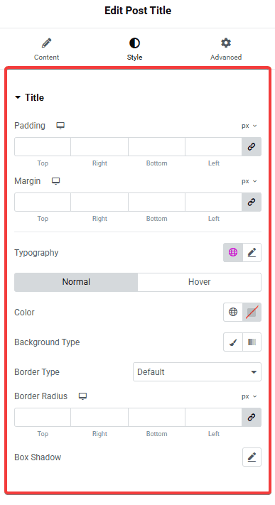 Tpae post title style how to customize post title in elementor blog post? From the plus addons for elementor