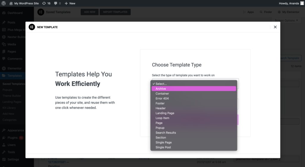 Template type how to use elementor in wordpress in 2024 [beginners guide] from the plus addons for elementor