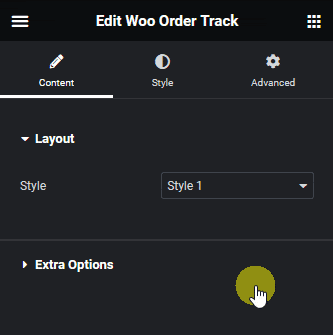 Woo order track content