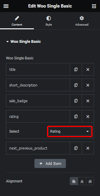 Woo single basic rating