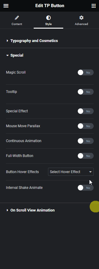 Button hover effects