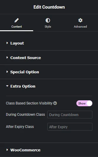 countdown extra options | The Plus Addons for Elementor Countdown extra options countdown widget: settings overview from the plus addons for elementor
