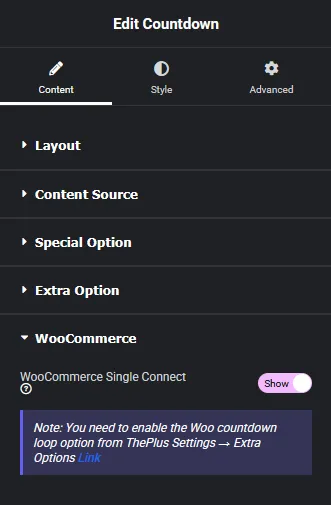 countdown woocommerce | The Plus Addons for Elementor Countdown woocommerce countdown widget: settings overview from the plus addons for elementor