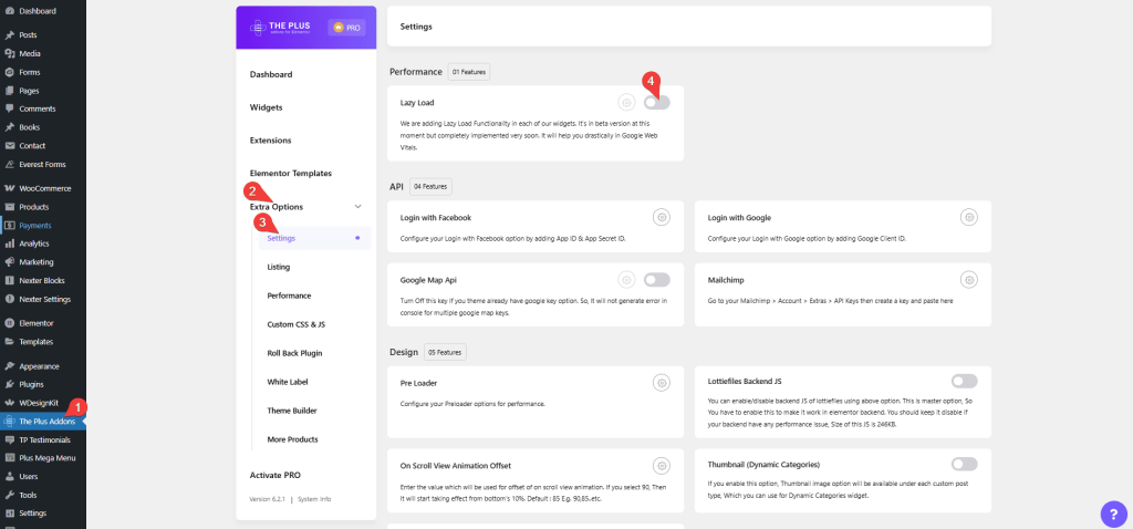 The plus addons extra options settings lazy load 1 support handbook: the plus addons for elementor from the plus addons for elementor