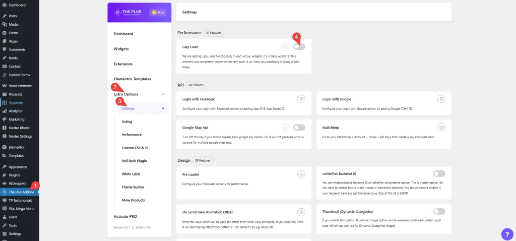 The plus addons extra options settings lazy load 1 support handbook: the plus addons for elementor from the plus addons for elementor