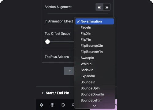 Add entrance animation for pin appearance timeline for elementor [vertical] | the plus addons for elementor from the plus addons for elementor