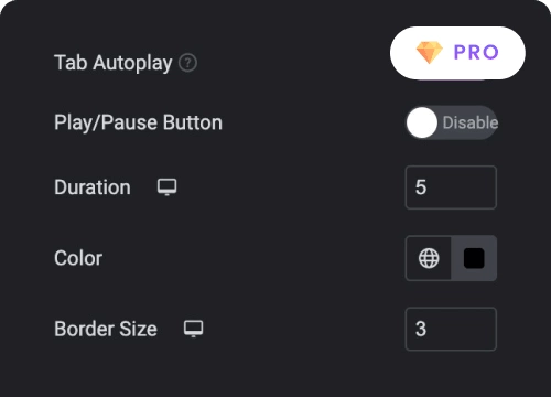 Automatically change tab content with play pause button advanced elementor tabs with images [horizontal & vertical] | the plus addons for elementor from the plus addons for elementor