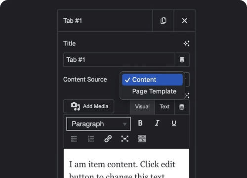 Create simple text content tabs advanced elementor tabs with images [horizontal & vertical] | the plus addons for elementor from the plus addons for elementor