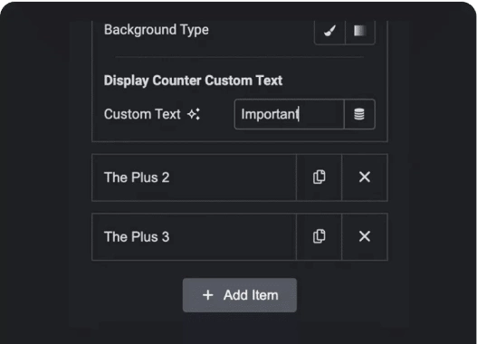 Display counter custom process steps from the plus addons for elementor