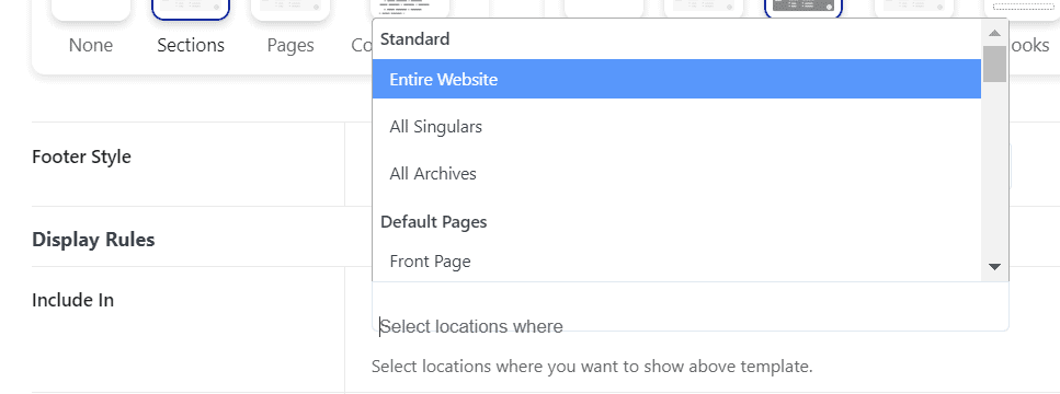Display rules how to create header & footer in elementor [easy guide] from the plus addons for elementor