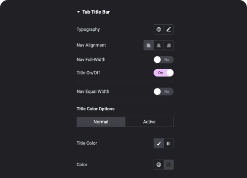 Make tab menu title of full width advanced elementor tabs with images [horizontal & vertical] | the plus addons for elementor from the plus addons for elementor