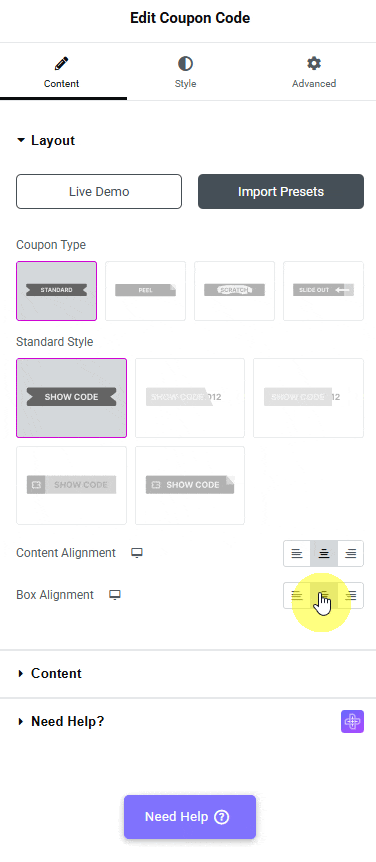 Tpae Coupon Code Layout | The Plus Addons for Elementor Tpae coupon code layout coupon code widget: settings overview from the plus addons for elementor