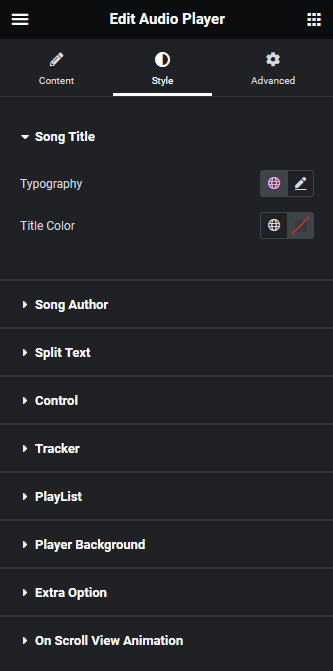 Audio player style how to add audio player in elementor for mp3 music, podcast? From the plus addons for elementor