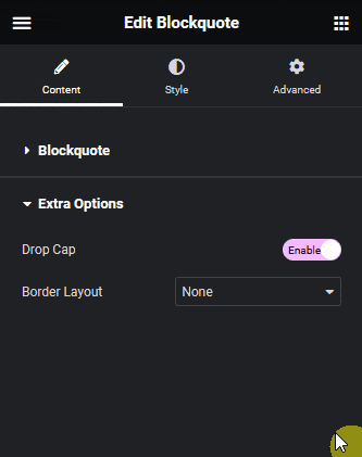 Blockquote extra option