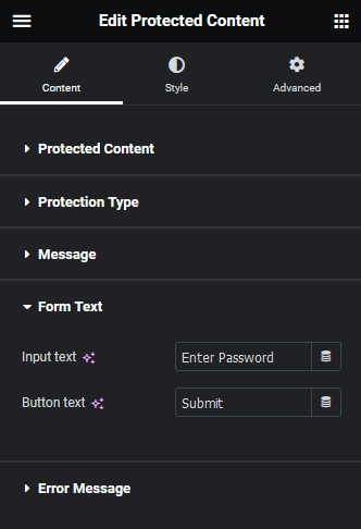 Protected content form text