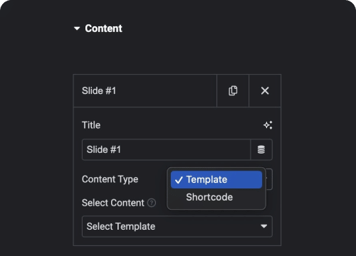 Add content using elementor templates shortcodes  advanced carousel slider for elementor [carousel anything] from the plus addons for elementor