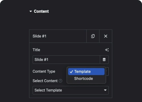 Add content using elementor templates shortcodes  advanced carousel slider for elementor [carousel anything] from the plus addons for elementor