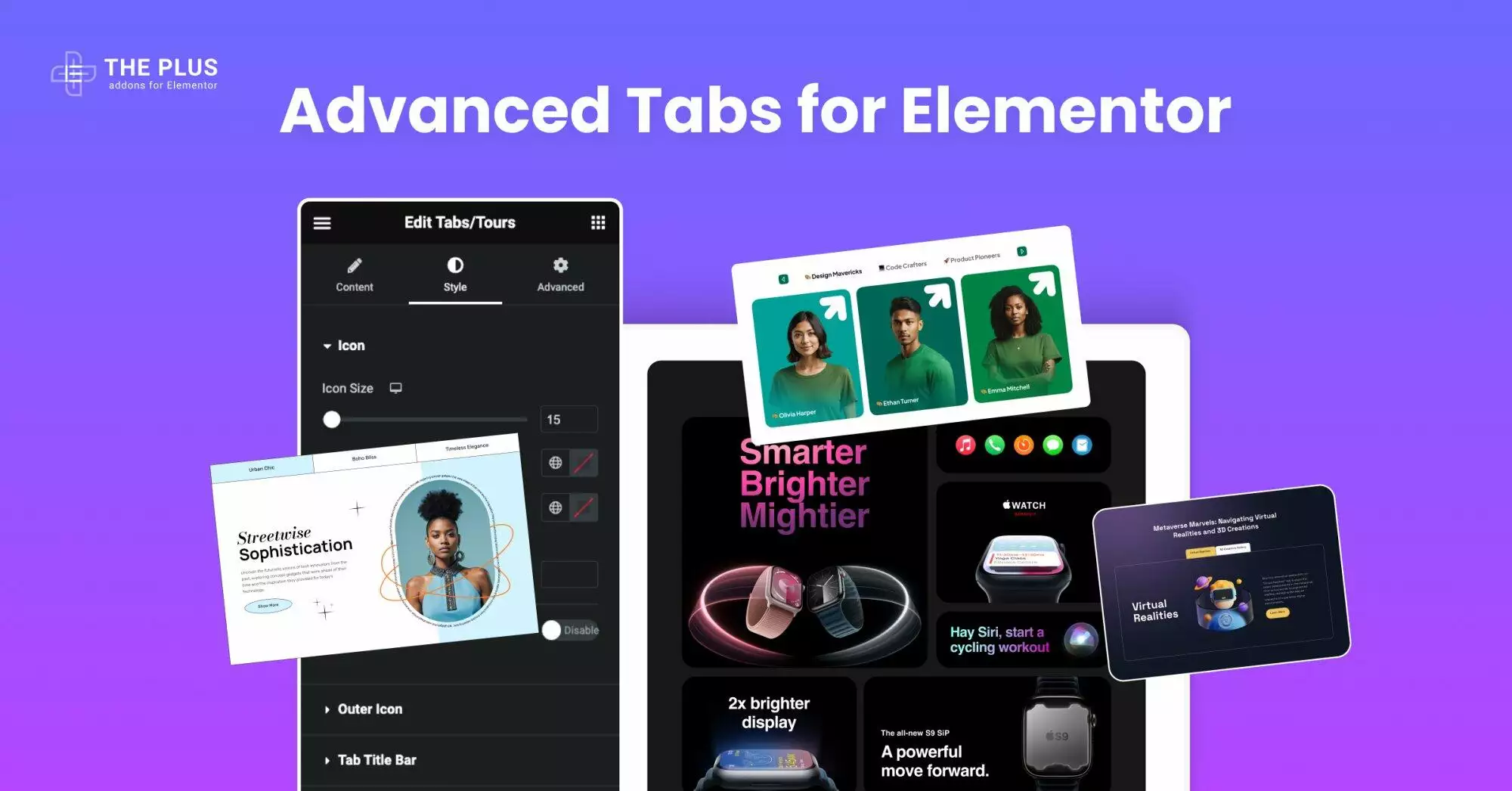Advanced tabs for elementor advanced elementor tabs with images [horizontal & vertical] | the plus addons for elementor from the plus addons for elementor