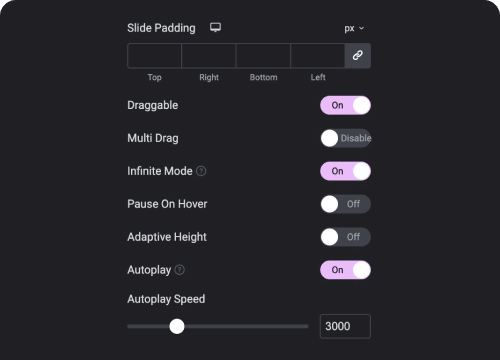 Draggable infinite mode pause on hover autoplay carousels more  advanced carousel slider for elementor [carousel anything] from the plus addons for elementor