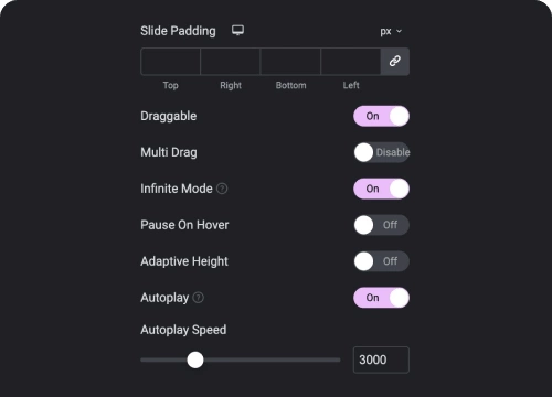 Draggable infinite mode pause on hover autoplay carousels more  advanced carousel slider for elementor [carousel anything] from the plus addons for elementor