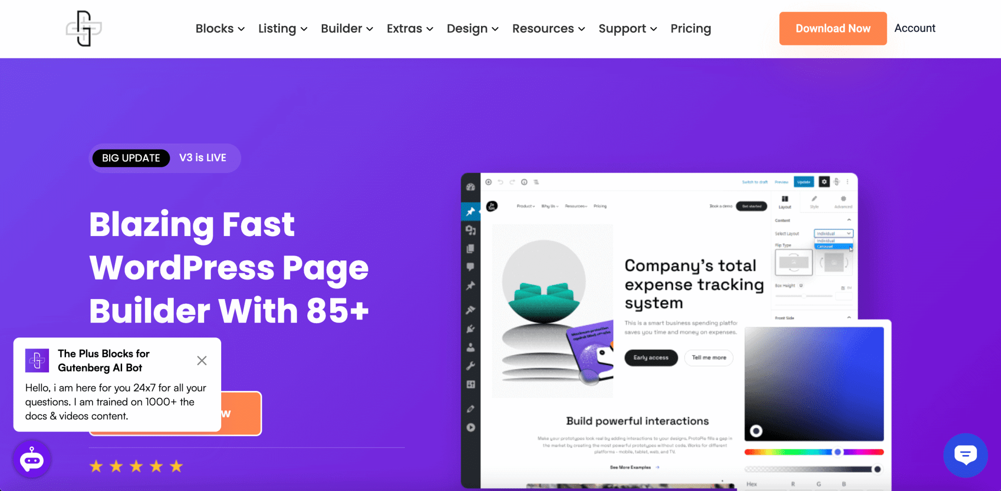 Example of a website homepage website vs blog [key differences, types, use cases] from the plus addons for elementor