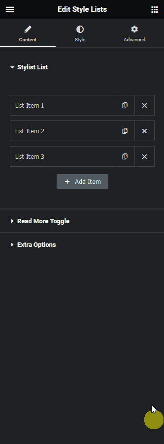 Hover background style toggle