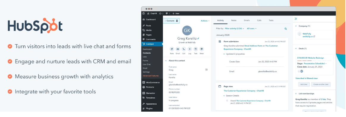 Hubspot 1 5 best wordpress email plugins [email marketing] from the plus addons for elementor