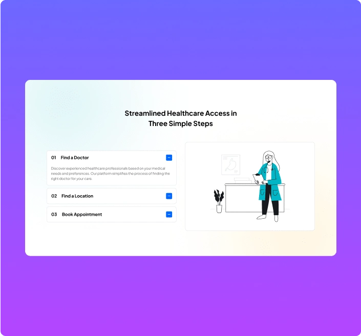 Medical accordion demo with carousel slider connection advanced accordion for elementor from the plus addons for elementor