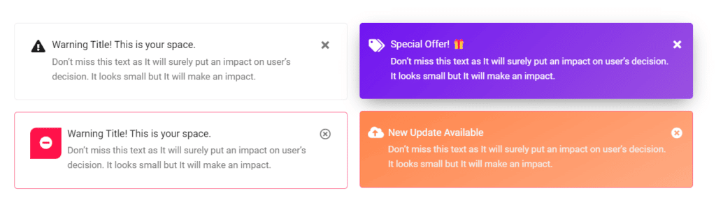 Messgae box demo 1 | The Plus Addons for Elementor Message box demo