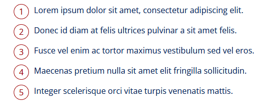 Numbered list demo