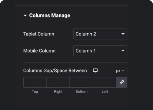 Responsive column manager animated service boxes from the plus addons for elementor