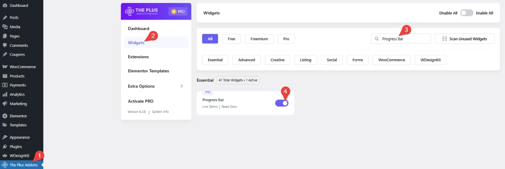 Tpae ProgressBar Activate | The Plus Addons for Elementor Tpae progressbar activate how to add progress bar in elementor wordpress? From the plus addons for elementor
