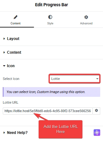 Tpae progressbar add lottie url 7 how to add lottie animation in progress bar elementor? From the plus addons for elementor