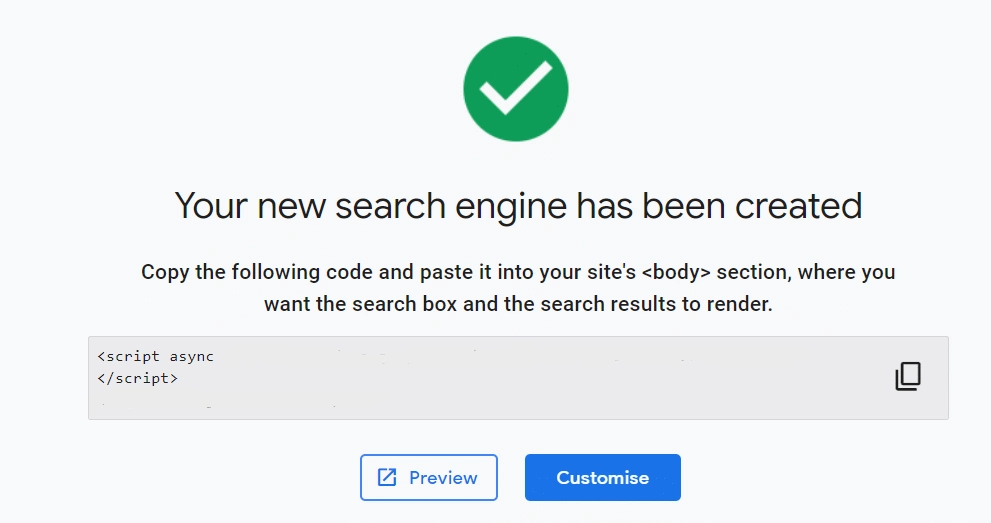 Your new search has been created