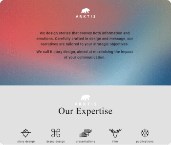Arktis story creative agency from the plus addons for elementor