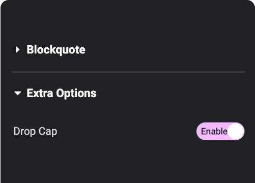 Add dropcap for block quote blockquotes for elementor [quote text] | the plus addons for elementor from the plus addons for elementor