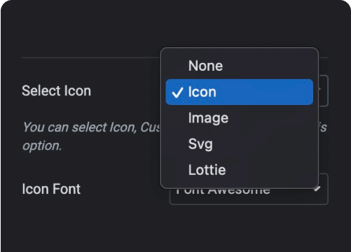 Add icon svg image or lottie animations info box for elementor from the plus addons for elementor