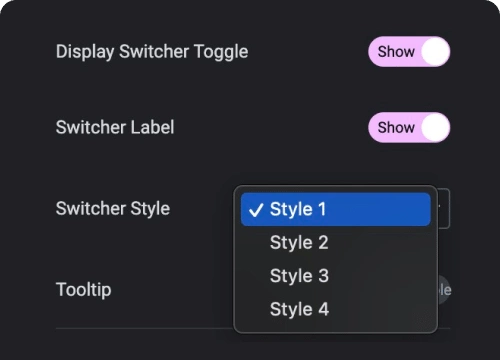 Add switcher toggle with label switcher for elementor from the plus addons for elementor