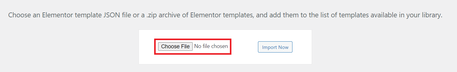 Choose file how to use elementor templates [save, import and export] from the plus addons for elementor
