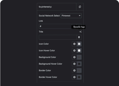 Customize color for individual social icon social icon for elementor from the plus addons for elementor