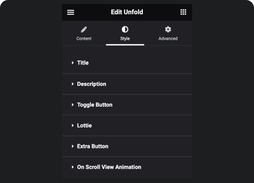 Customize everything 1 unfold & expand toggle widget for elementor [read more button] from the plus addons for elementor