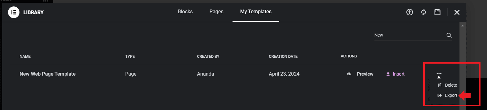 How to use elementor templates [save, import and export] from the plus addons for elementor