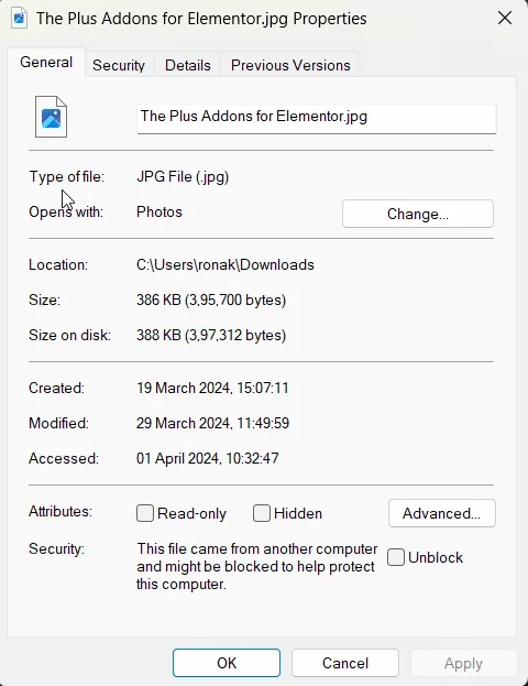 File properties