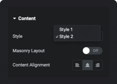 Select content source switcher for elementor from the plus addons for elementor